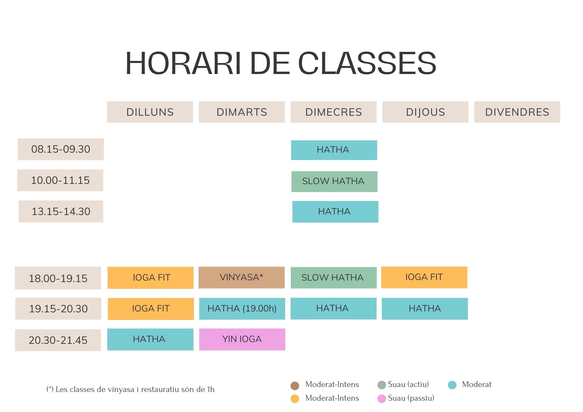 Slow Yoga Horari