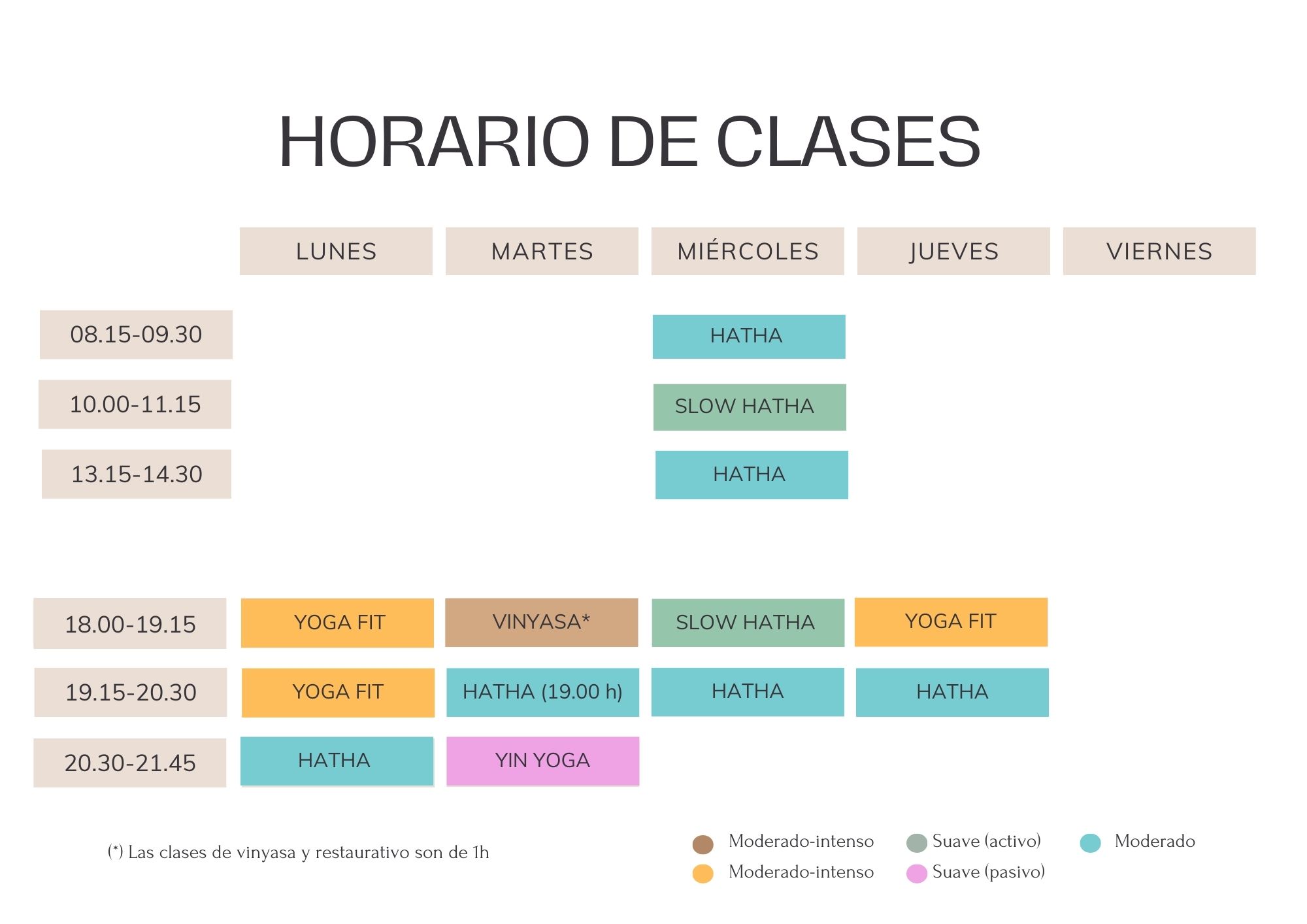 Slow Yoga Horario